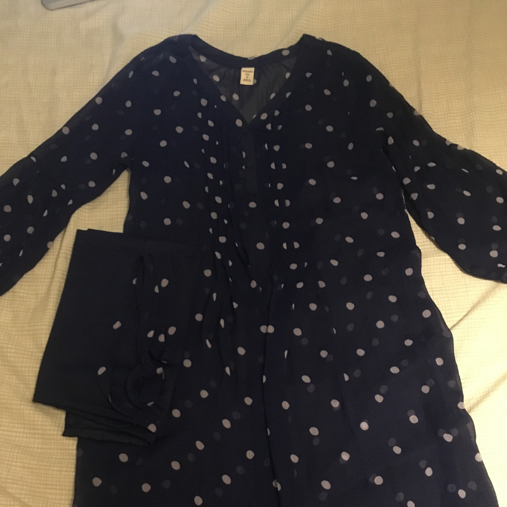 Old Navy polka dot 3/4 sleeve chiffon dress